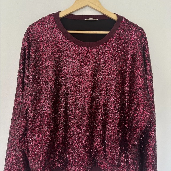 HUSH Sequined Lyla Purple Sweatshirt Size XL - Picture 3 of 7